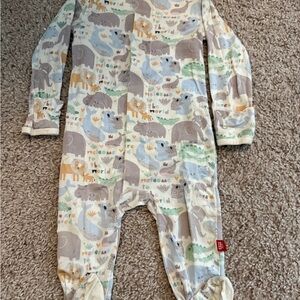 Magnetic me  Beige and Pastel Animal Print Baby One-Piece